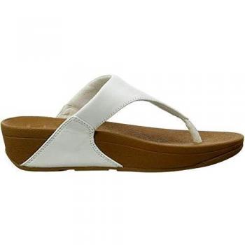 FitFlop Women's White Lulu Leather Toepost Flip Flop - EU 42 UK 8