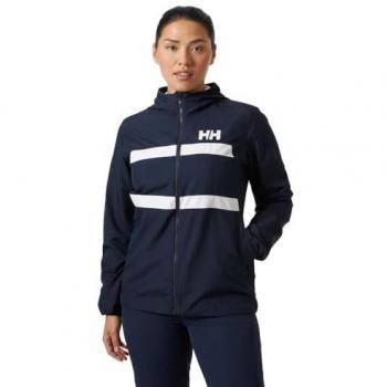 Helly Hansen Women's Salt Striped Lightweight Waterproof Windbreaker Navy S