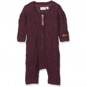 NAME IT Nbfwrilla Wool LS Knit Suit Noos, Mono para Bebés, Morado Prune Purple, 74