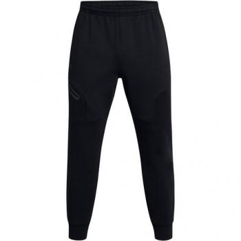 Pantalones casuales de hombre Under Armour Ua Unstoppable Flc Jgr Eu - Color negro, material de felpa, diseño cómodo y moderno, ajuste regular, ideales para actividades deportivas y uso diario