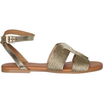 Sandalia plana Pieces Kurve Dorado