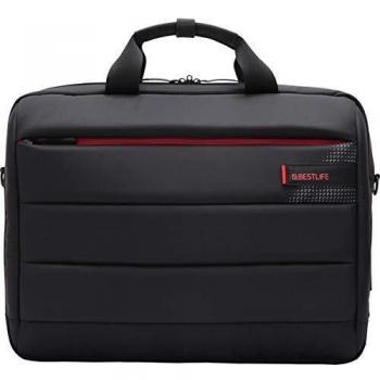 Maletín Bestlife C Plus para Laptop de 15,6 con Conectores USB y Tipo-C, Color Negro/Rojo