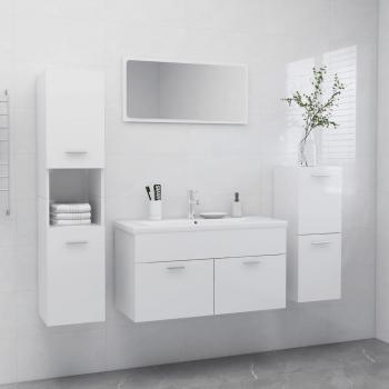Conjunto de muebles de baño de madera de ingeniería blanca brillante Day and Night