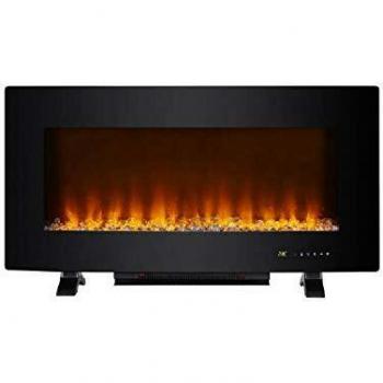 Chimenea eléctrica mural grande 2000 W con luz led ambiental, y llama personalizable efecto fuego 3D PURLINE CHE-520