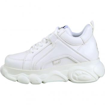 Buffalo Women's Platform Sneakers CLD Corin White - Height: 5 cm, Lace-Up Casual Footwear