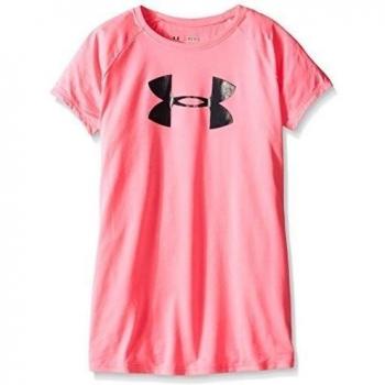 Under Armour Solid Big Logo - Camiseta de manga corta para niña Rosa Pink Punk Talla:FR : XS