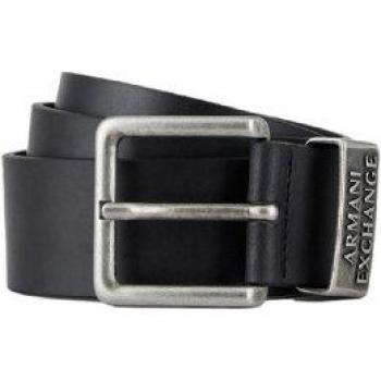 Armani Exchange Men's Black Leather Belt 105 CM with Buckle Fastening