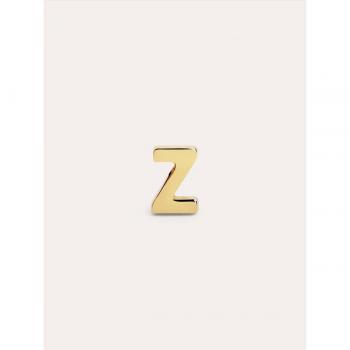 Pendiente Letter de plata bañado en oro inicial Z