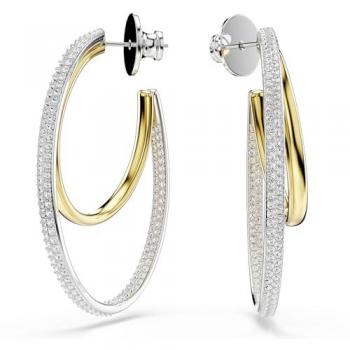 Swarovski Hyperbola Hoop Earrings with Clear Zirconia - Multi-Colored Finish