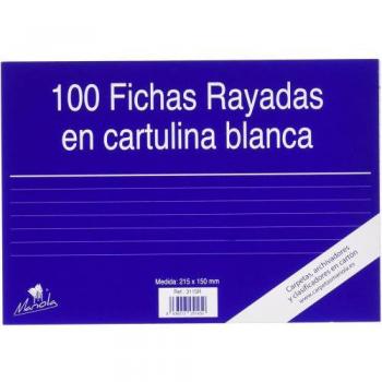 Pack de 100 Fichas Rayadas Mariola 3115R para Organizar Archivos