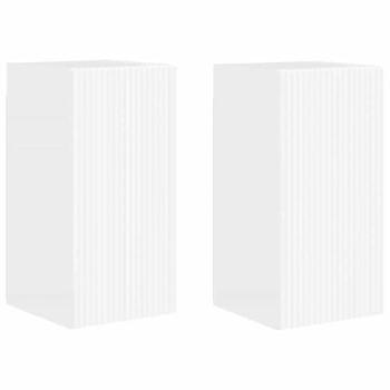 Mueble de TV Montado en la Pared 2 Pcs Blanco Brillante 30 x 31 x 60 cm