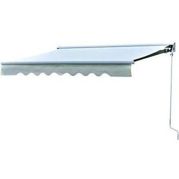 Outsunny Toldo Enrollable con Mando a Distancia Manivela Manual y Luces LED para Pared 250x200cm para Toldo Motorizado para Exteriores Color Beige