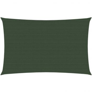 Toldo de vela verde oscuro HDPE 160 g/m² 2x4 m