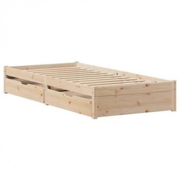 Estructura de Cama sin Colchón 90x200 cm Madera Maciza de Pino