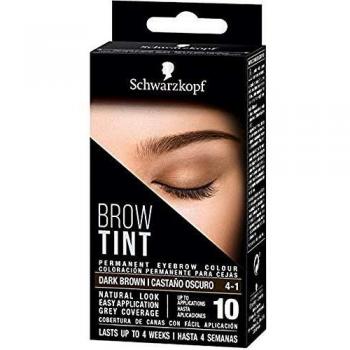 Schwarzkopf Brow Tint, Professional formula Eyebrow Dye, Brow Tinting Kit with Gentle Permanent Colour - Dark Brown
