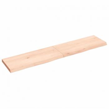 Estante de pared de madera maciza de roble sin tratar 140x30x(2-4) cm Natural, Marrón claro, Marrón oscuro - Mueble de Almacenaje Estantería para Oficina, Estudio y Dorm