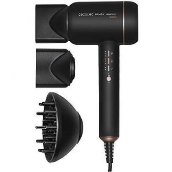 Cecotec Secador de pelo iónico Bamba IoniCare 6000 RockStar Vision. Motor digital , 2000 W de potencia, con pantalla LCD, ion real, 5 ajustes de temperatura,función aire frío