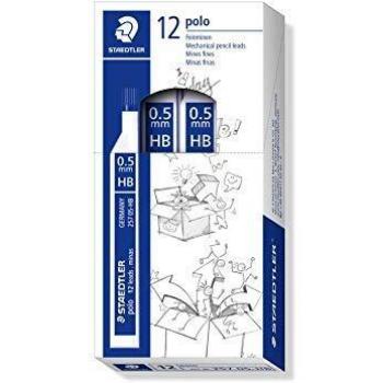 STAEDTLER 257 0.5 HB - Caja de Minas, 12 Tubos con 12 Minas Cada Tubo