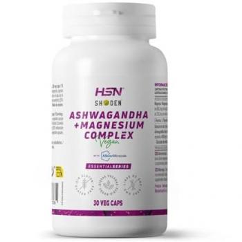 HSN Ashwagandha Shoden® + Magnesio Albion™ Minerals - 120 cápsulas vegetales - Complejo Extracto de Ashwagandha + Magnesio Quelado + L-Teanina Natural | Antes de Dorm