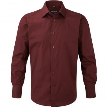 Russell Collection Long Sleeve Easy Care Fitted Shirt : Color - Port : Size - 3XL