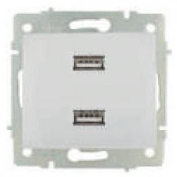 Cargador doble USB empotrable blanco SOLERA ERP2USB