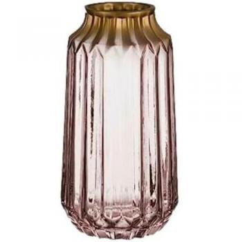 Jarrón Rosa Vidrio 13 x 23,5 x 13 cm (6 Unidades)