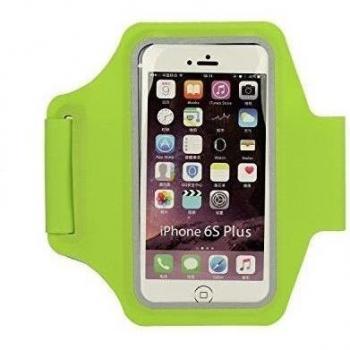Brazalete deportivo para iPhone 6/6s, aibousa® Ultra Plano Dual brazo tamaño veränder Bare Longitud sudor Resistencia reflectantes Auriculares Conector, verde, iPhone 6 Plus/6S Plus