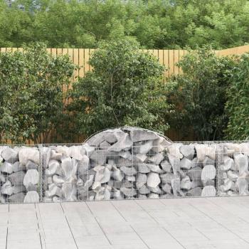 Cestas de gaviones 10 uds forma de arco hierro 200x50x60/80 cm