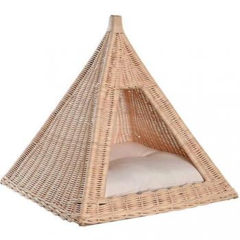 Cama para mascota ratán 45x45x45 natural