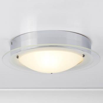Plafón de baño Searchlight JUNA, borde de vidrio