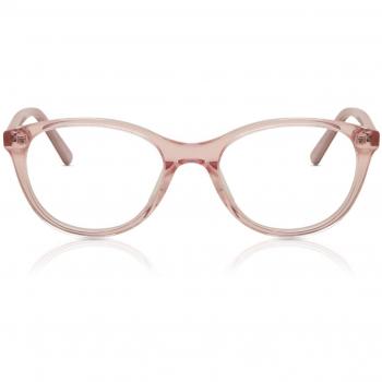 Oval Full Rim Plastic Kids' Prescription Glasses Online Pink Size 48 - Free Lenses - Blue Light Block Available - SmartBuy Kids