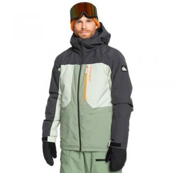 Chaqueta de esquí con capucha Quiksilver Dawson verde claro gris para hombre, talla L, modelo estándar