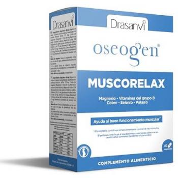 Oseogen Muscorelax - Relajante muscular para calambres y contracturas - 60 comprimidos - Drasanvi - Apto para embarazadas, contiene Magnesio, Potasio, Vitaminas del grupo B, S