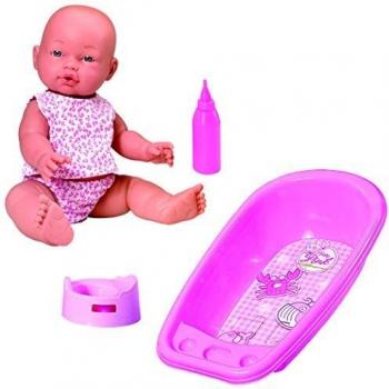 Rosa Toys- Muñeco bebé con bañera y Accesorios, Multicolor