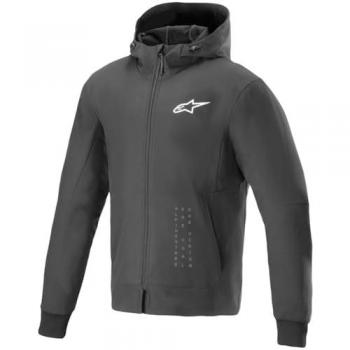Sudadera de Moto Alpinestars Radium Tech con capucha y cremallera, color Negro-Blanco, talla 3XL