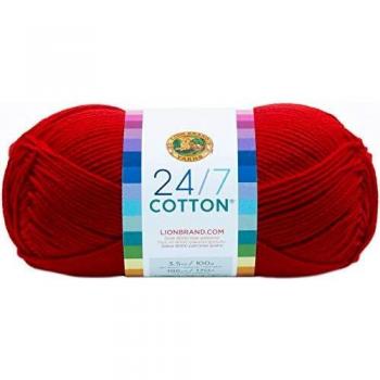 Lion Brand 24/7 Cotton Yarn-Red