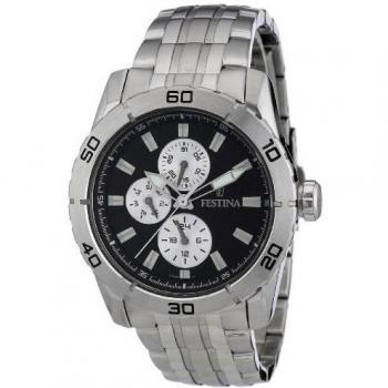 Festina F16606/3 - Reloj analógico de Cuarzo para Hombre con Correa de Acero Inoxidable, Color Plateado