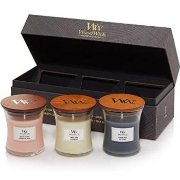 Woodwick Evening Onyx & Solar Ylang & Coastal Sunset Gift Set with Wooden Wick (Gift Box) 1 pc