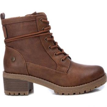 Botines de mujer color camel con cierre de cremallera