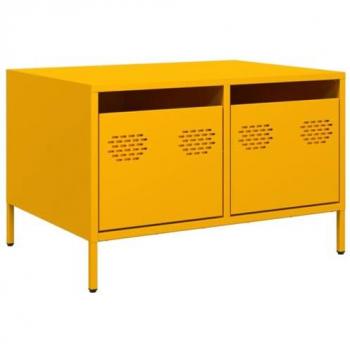 Mueble TV acero laminado en frío amarillo mostaza 68x50x43,5 cm