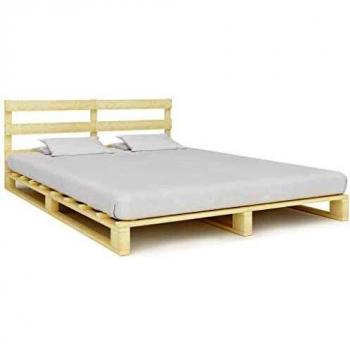 vidaXL Cama de madera maciza de pino, para futón, cama de matrimonio, 160 x 200 cm