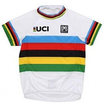 Santini UCI World Champion Design - Camiseta de Manga Corta para niños, Multicolor, Talla única