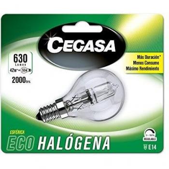 Cegasa New Class Bombilla Halógena Esférica E14, 42 W