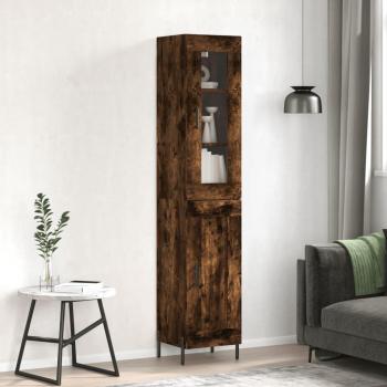 Aparador de madera multicapa ahumado de roble 34,5x34x180 cm marrón