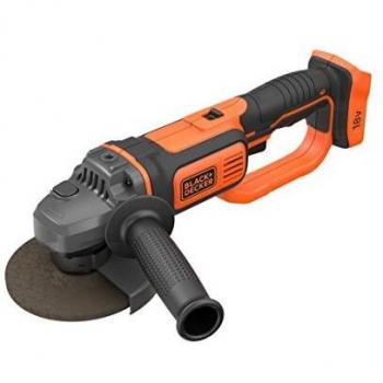 BLACK+DECKER BCG720N-XJ - Amoladora angular de 18V Litio, incluye disco de 125mm, empuñadura lateral con 3 posiciones, arranque progresivo, No incluye batería/cargador