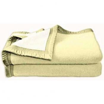 Cobertor Aubisque de lana natural 220x240 cm blanca - Made in France