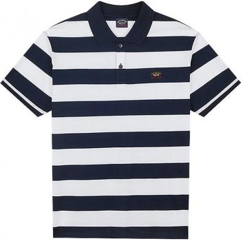 Paul & Shark Iconic Striped Badge Polo Shirt - Dark Blue, Size S