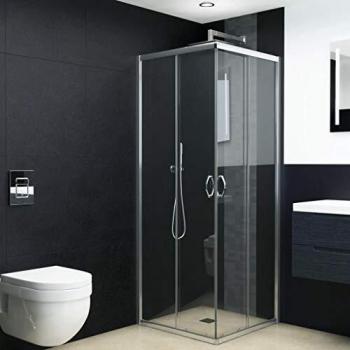 vidaXL Mampara de Ducha con Vidrio de Seguridad Baño Fregadero Fontanería Bricolaje Instalación Decoración Grifería Sanitario Bañera 80x80x185 cm