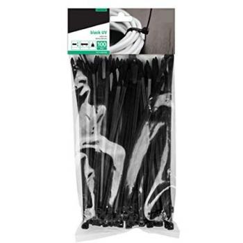 Presilla de Nylon 66 Negra 450 x 8,80 mm - Pack de 100 Piezas, Fuerza de Tracción 80 kg