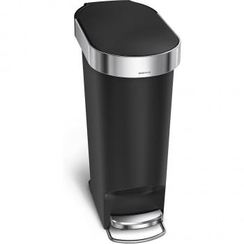 simplehuman 40L Slim Pedal Bin with Liner Rim - Black